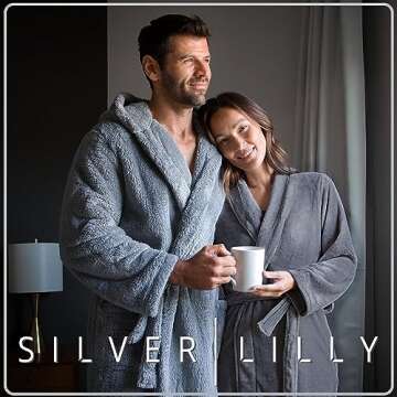 Silver Lilly Womens Plush Fleece Bath Robe, Fluffy Long Bathrobe, Great Gift for Mother's Day, Grand...