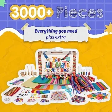 3000+ Pcs Craft Supplies Kit for Kids 4-12