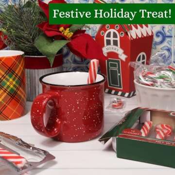 Sweetzo Christmas Candy Cane Spoons, Hot Chocolate and Coffee Peppermint Stirrers - 24 Total Pieces (Pack of 2)
