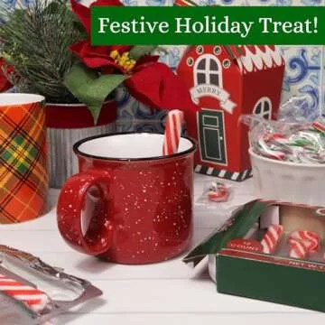 Sweetzo Christmas Candy Cane Spoons, Hot Chocolate and Coffee Peppermint Stirrers - 24 Total Pieces (Pack of 2)