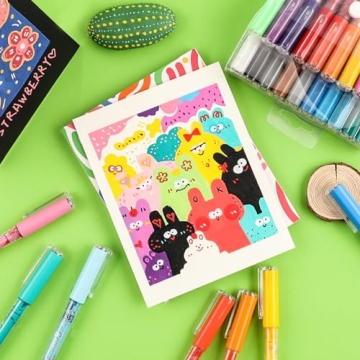 Grabie Acrylic Paint Pens Set - Brush Tip Markers for Crafting