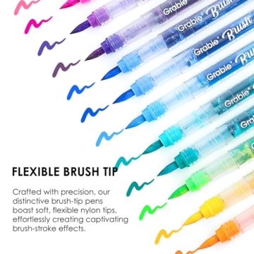 Grabie Acrylic Paint Pens Set - Brush Tip Markers for Crafting