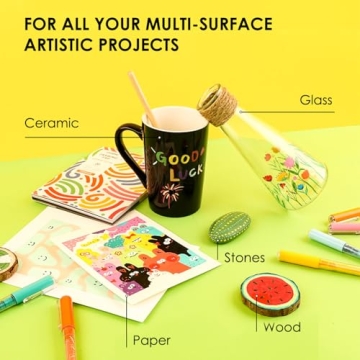 Grabie Acrylic Paint Pens Set - Brush Tip Markers for Crafting