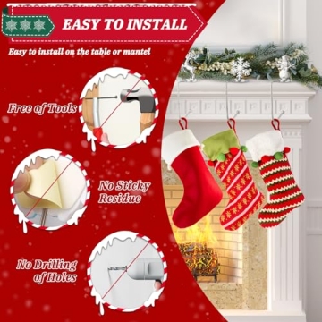 Stylish Christmas Stocking Holders Set of 4 with Rotatable Hooks