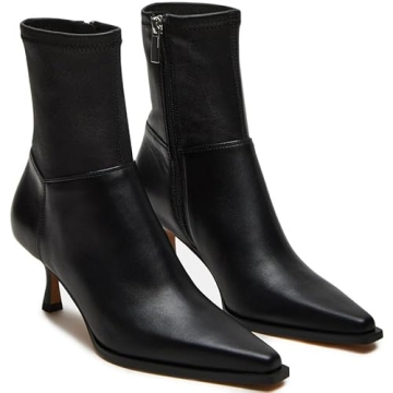 Goiphrri Black Ankle Boots for Women Stiletto High Heel Boots Pointed Toe Short Boots Side Zipper Dr...