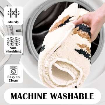 Tyrot Boho Long Bathroom Rug Runner Washable Plush Mat