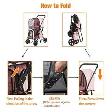 LUCKYERMORE Double Pet Stroller for Dogs and Cats