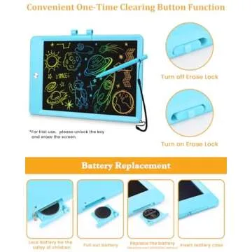 SplashNSpray Drawing Tablet, 2pack LCD Writing Tablet for Kids, Colorful Toddler Doodle Board, Erasable Reusable Electronic Drawing Pads, Educational and Learning Toy for 3+ Years Old Kids 8.5inch