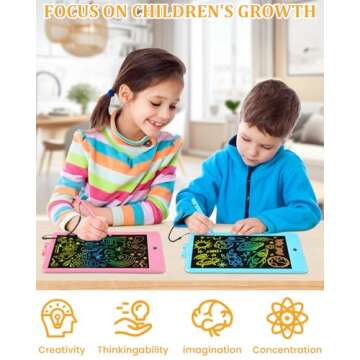 SplashNSpray Drawing Tablet, 2pack LCD Writing Tablet for Kids, Colorful Toddler Doodle Board, Erasable Reusable Electronic Drawing Pads, Educational and Learning Toy for 3+ Years Old Kids 8.5inch