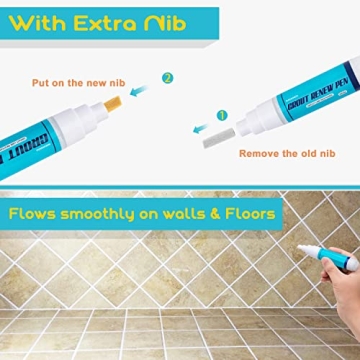 NADAMOO Grout Renew Pen White Restore Tile Grout Lines