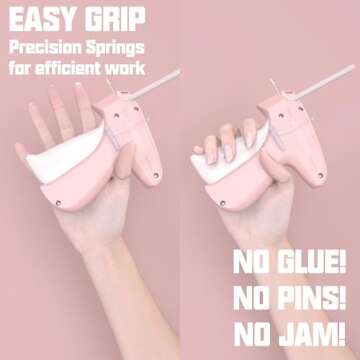 Mini Stitch Gun for Clothes - Pink Tagging Gun with 2 Fine Needles and 3000 Small Fasteners (Black & White) for Quick Sewing, Quilting, and Hemming
