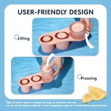 Marchoose Ice Cube Tray for Stanley Ice Mold Tumbler 30&40 Oz, Silicone Ice Mold with Lid & Bin for Freezer, Easy Push & Pop-Out Mold For Stanley Cup, Cocktails, Whiskey, Drinks, Coffee (Cool Mint)