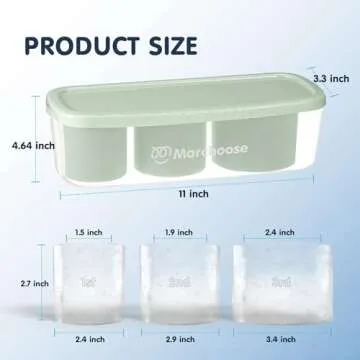 Marchoose Ice Cube Tray for Stanley Ice Mold Tumbler 30&40 Oz, Silicone Ice Mold with Lid & Bin for Freezer, Easy Push & Pop-Out Mold For Stanley Cup, Cocktails, Whiskey, Drinks, Coffee (Cool Mint)