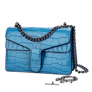 DEEPMEOW Women's Trendy Chain Purse Designer Handbag - Crocodile Print PU Leather Shoulder Bag Small...