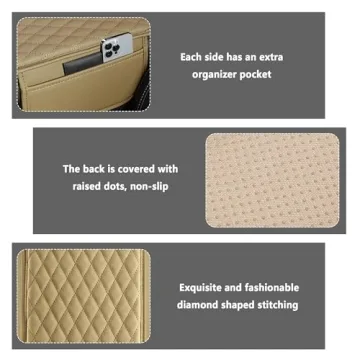 Microfiber Leather Car Center Console Cover with Storage