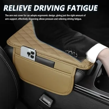 Microfiber Leather Car Center Console Cover with Storage