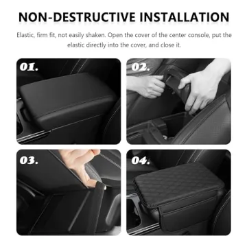 Microfiber Leather Car Center Console Cover with Storage