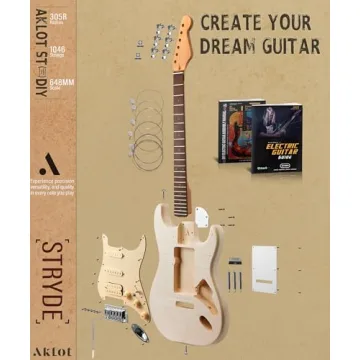 AKLOT DIY Electric Guitar Kit with Flame Maple Top