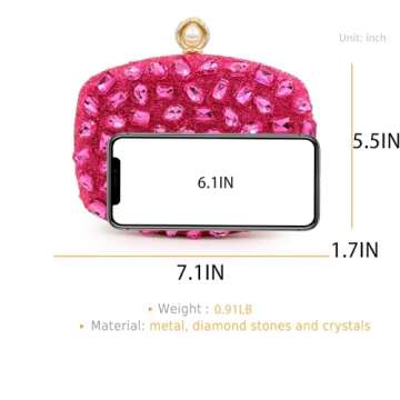 Milisente Clutch Purses For Women Crystal Clutches Evening Bags Gemstone Clutch Purse For Wedding Formal