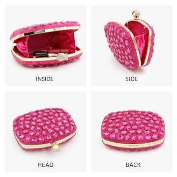 Milisente Clutch Purses For Women Crystal Clutches Evening Bags Gemstone Clutch Purse For Wedding Formal