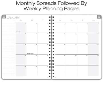 Global Printed Products 2023 Planner 8.5"x11" Monthly & Weekly - 14 Months (November 2022 Through December 2023) - Professional, Simple, Easy-to-Use Design. Black Vinyl Cover for Extra Protection