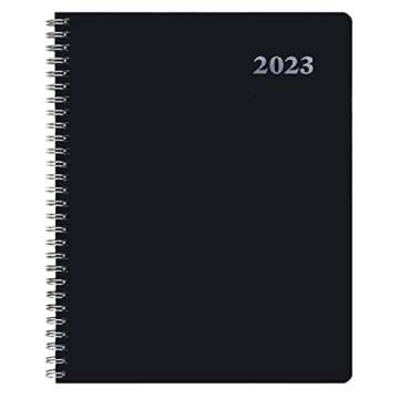 Global Printed Products 2023 Planner 8.5"x11" Monthly & Weekly - 14 Months (November 2022 Through December 2023) - Professional, Simple, Easy-to-Use Design. Black Vinyl Cover for Extra Protection
