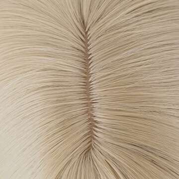 MapofBeauty 18 Inch/45 cm Layered Bangs Straight Synthetic Fiber Shoulder Length Hair Daily Use Wig (Blonde)