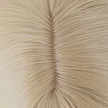 MapofBeauty 18 Inch/45 cm Layered Bangs Straight Synthetic Fiber Shoulder Length Hair Daily Use Wig (Blonde)