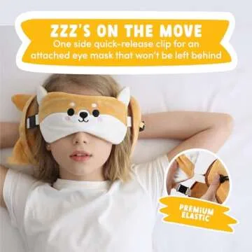 Comfortable Travel Pillow Set with Eye Mask for Kids