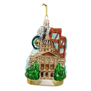 Kurt Adler C4106 San Francisco Glass Cityscape Ornament, 5-Inch