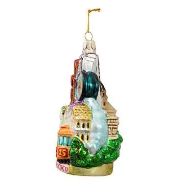Kurt Adler C4106 San Francisco Glass Cityscape Ornament, 5-Inch