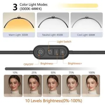 yAyusi Lash Light for Techs with Phone Holder and Dimming