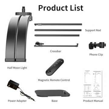 yAyusi Lash Light for Techs with Phone Holder and Dimming