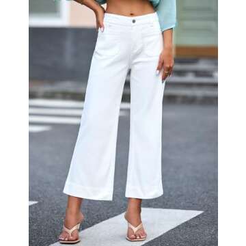 Trendy Luvamia White Flare Jeans for Women - Flattering Fit