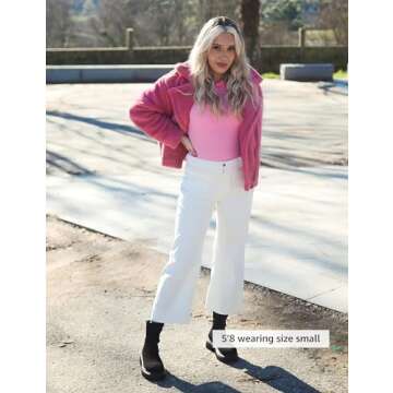 Trendy Luvamia White Flare Jeans for Women - Flattering Fit