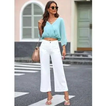 Trendy Luvamia White Flare Jeans for Women - Flattering Fit