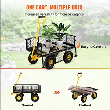 Heavy Duty VEVOR Garden Cart with 500 lbs Capacity