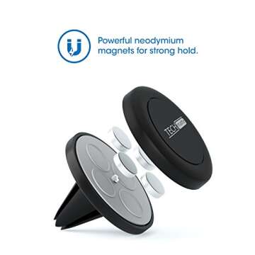 TechMatte Magnetic Car Phone Mount (2-Pack) - Universal Air Vent Magnetic Phone Mount Holder (2-Pack, Black)