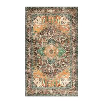 Yamaziot Washable Boho Vintage Area Rug Soft Non-Slip