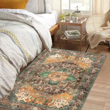 Yamaziot Washable Boho Vintage Area Rug Soft Non-Slip
