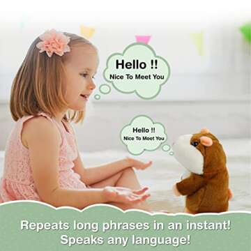 Maggy - Speech therapy toys for toddlers 1-3 , Talking Hamster Toy for kids Repeats What You say toddler speech development toys Gift Sensory Voice Repeating furby Best toys for speech development