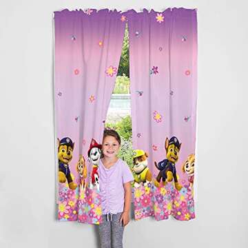 Franco Kids Room Window Curtain Panels Drapes Set, 82 in x 63 in, Paw Patrol Girls