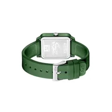 Lacoste 12.12 Studio Men's SS Case Quartz Watch with Green Rubber Strap (Model: 2011250)
