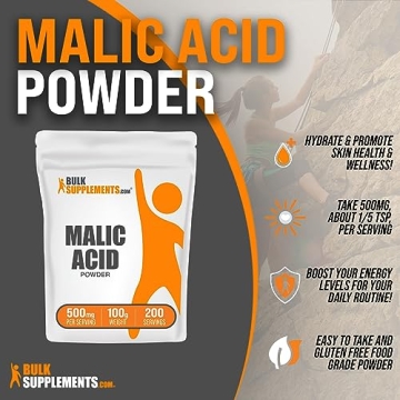 Malic Acid Powder for Energy & Skin Support - Gluten Free
