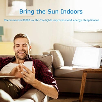SkyGenius 10000 Lux Light Therapy Lamp Adjustable Brightness