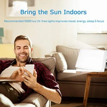 SkyGenius 10000 Lux Light Therapy Lamp Adjustable Brightness
