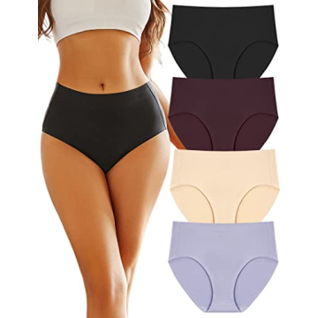 FINETOO Women's Seamless Underwear - High Waisted, Full Coverage & No Show