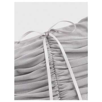 Floerns Women's Streetwear Layered Ruffle Hem Ruched Y2k A Line Mini Skirt Grey X-Small