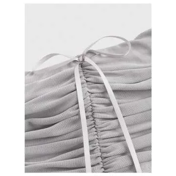 Floerns Women's Ruffle Hem Mini Skirt in Grey