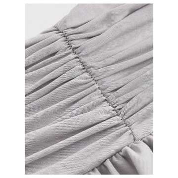 Floerns Women's Streetwear Layered Ruffle Hem Ruched Y2k A Line Mini Skirt Grey X-Small